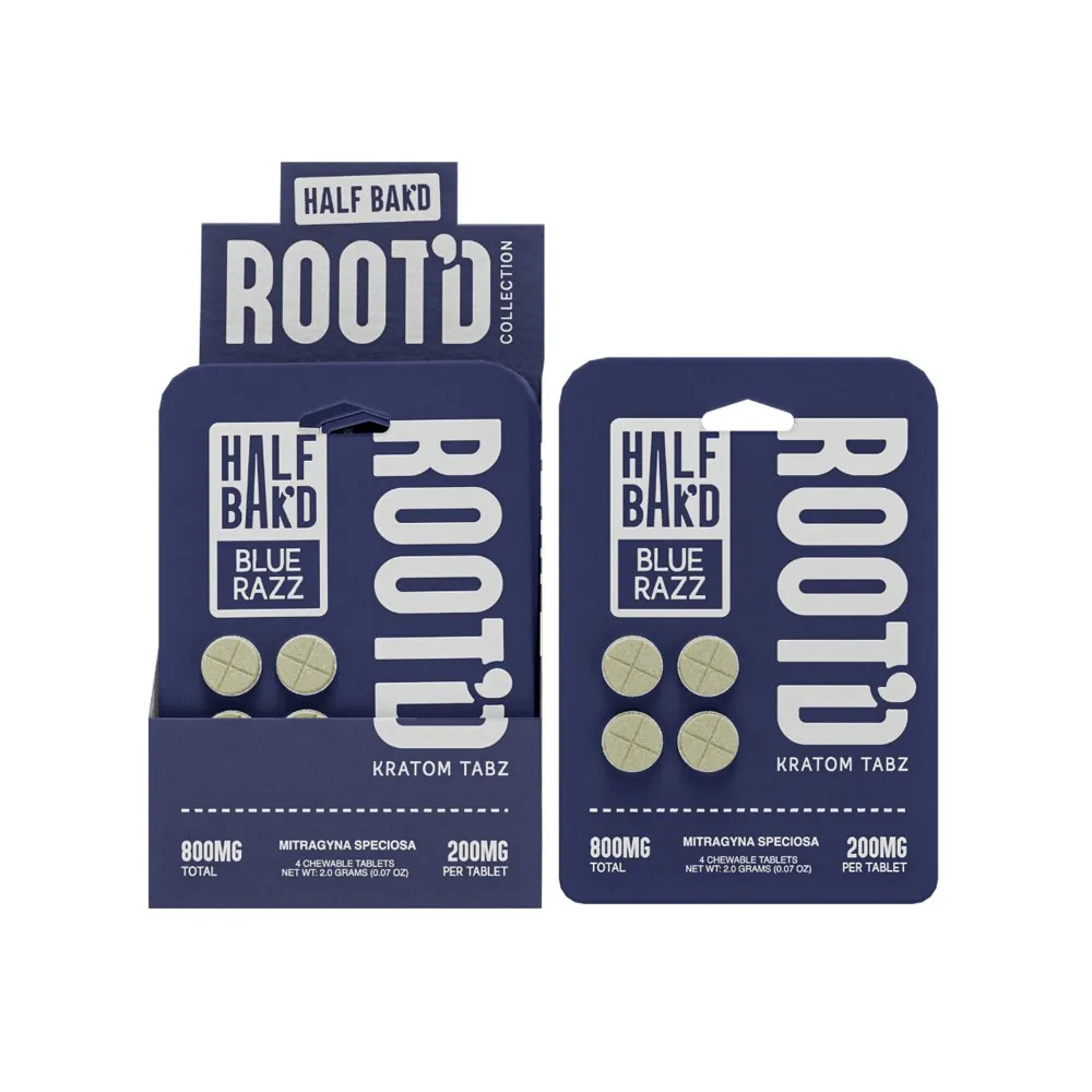 Rooted Blue Razz kratom tabz